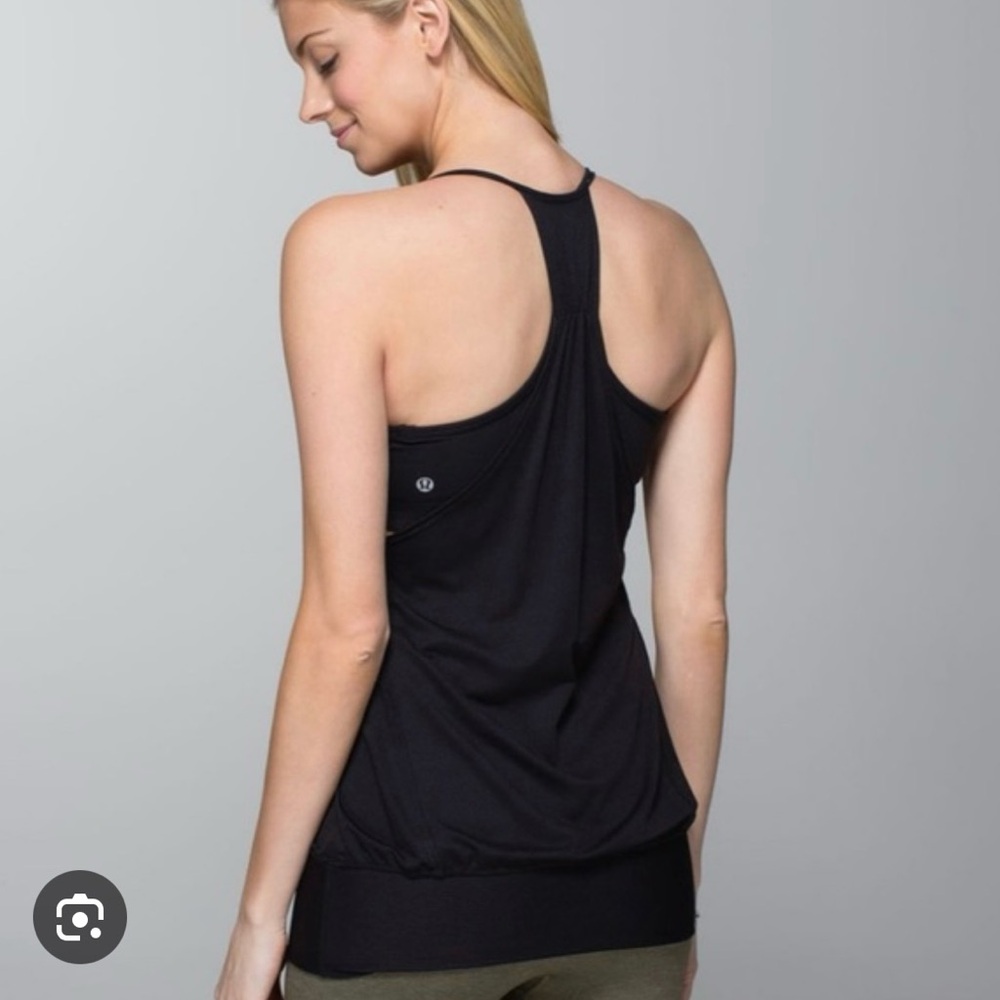 #052 Lululemon Athletica Black Sleeveless Backless Tank Top